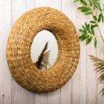 Handwoven Water Hyacinth Decorative Wall Mirror