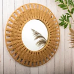 Handwoven Raffia Decorative Wall Mirror