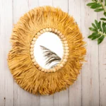 Natural Raffia Decorative Wall Mirror