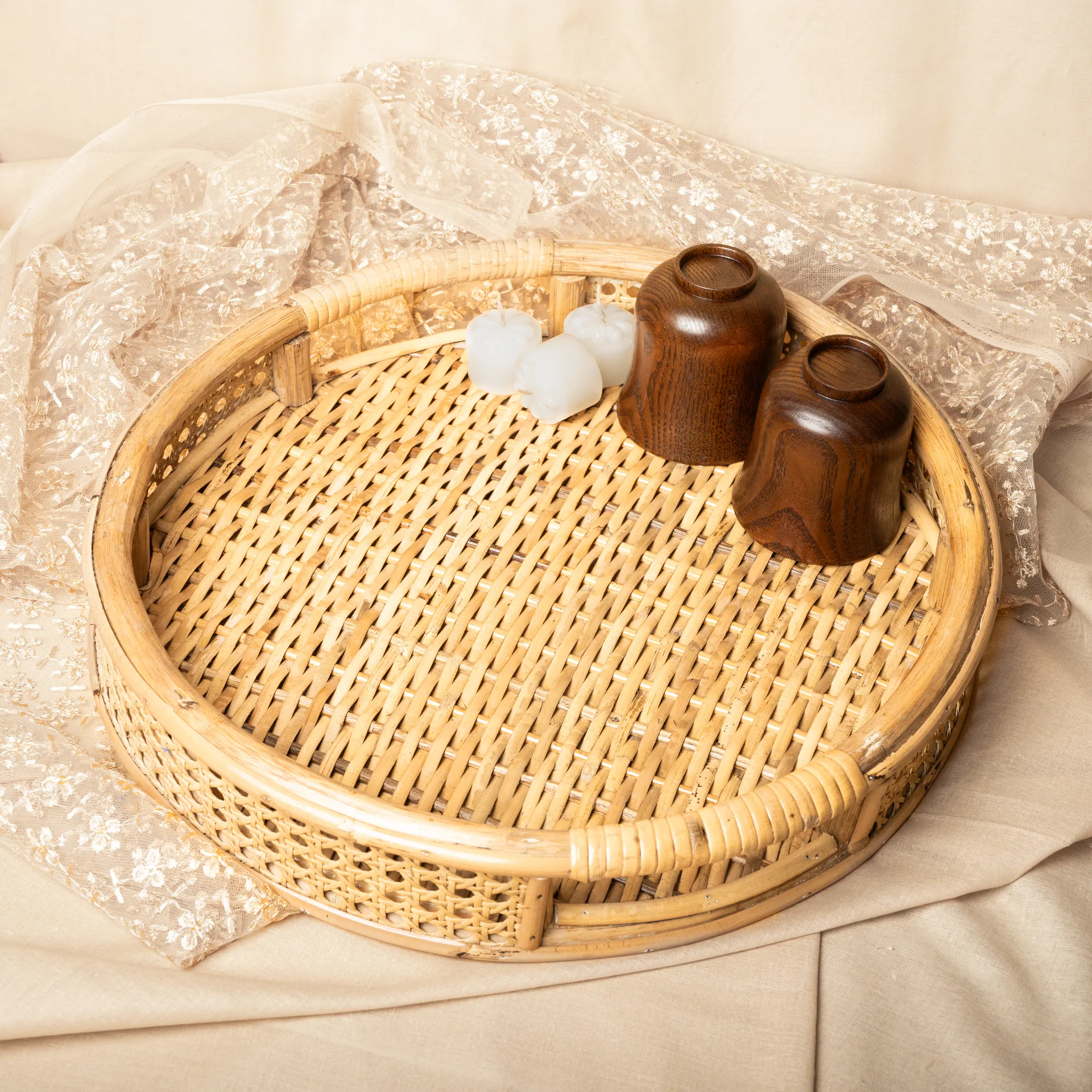 0-17 Natural Rattan Serving Tray - Image 1