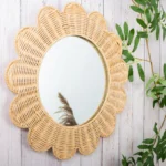 Natural Rattan Decorative Wall Mirror (Style 5) - Image 2