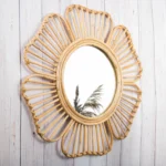 Natural Rattan Decorative Wall Mirror - Image 2