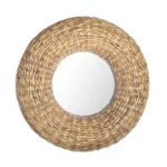 Handwoven Water Hyacinth Decorative Wall Mirror - Image 3