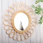 Natural Rattan Decorative Wall Mirror (Style 2) - Image 3