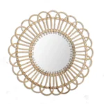 Natural Rattan Decorative Wall Mirror (Style 3) - Image 3